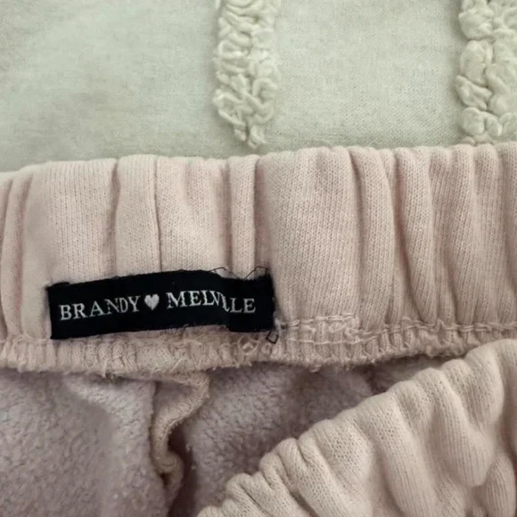 Brandy Melville Pale Pink Elastic Waist Joggers - Picture 3 of 3